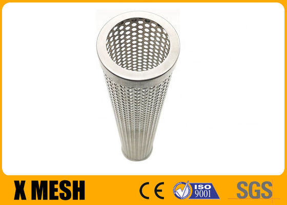 2 इंच 304 स्टेनलेस स्टील छिद्रित धातु जाल फ़िल्टर / छिद्रित सिलेंडर